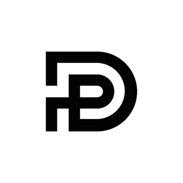 Вектор Абстрактный дизайн логотипа монограммы инициалов d dp, иконка для бизнеса, шаблон, простой, элегантный
