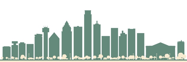 Orizzonte astratto della città di dallas usa con edifici di colore