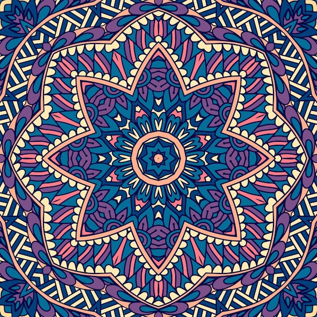 Abstract damask mandala ster naadloos sierpatroon