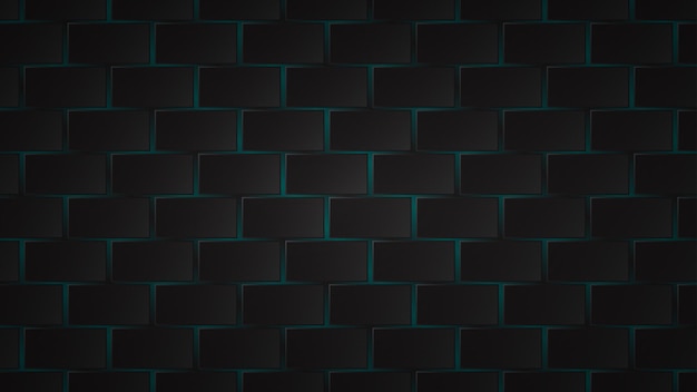 Vector abstract dark background of black rectangle tiles with light blue gaps between them