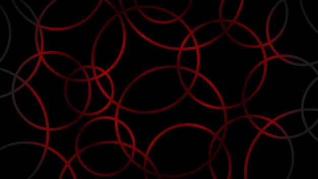 Abstract dark background of intersecting circles in red colors