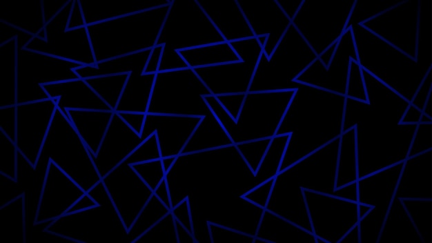 Abstract dark background of intersecting triangles in blue colors