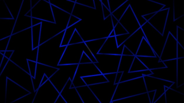 Abstract dark background of intersecting triangles in blue colors