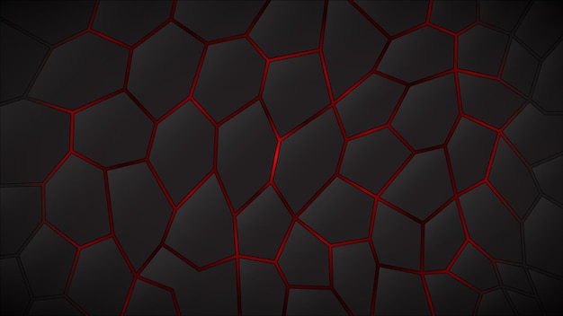 Abstract dark background of polygons in red colors