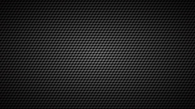 Vector abstract dark background of small isometric cubes in shades of black and gray colors.