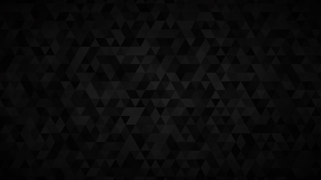 Vector abstract dark background of small triangles in shades of black and gray colors.