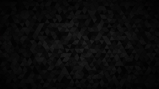 Abstract dark background of small triangles in shades of black and gray colors.