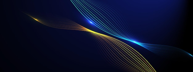 Abstract dark background with glowing wave