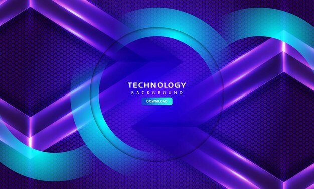 Abstract dark background with hexagonal shape blue colour