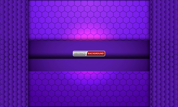 Abstract dark background with purple hexagons technology neon