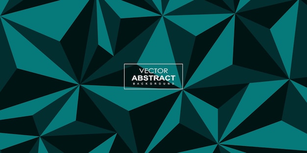 Abstract Dark Black Green Colour Polygon 3D Effect  Multipurpose Background Banner