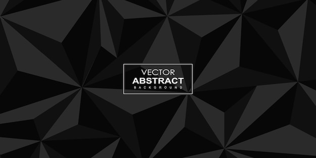 Abstract Dark Black Grey Colour Polygon 3D Effect Multipurpose Background Banner