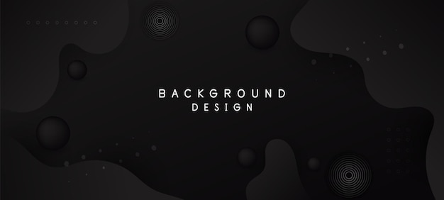 Abstract dark black liquid background banner design with geometric shape elements