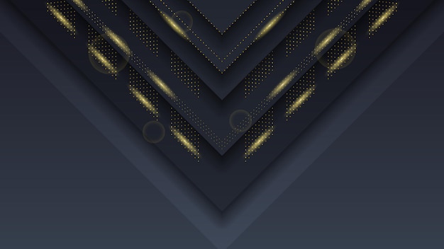 황금 라인 줄무늬 그림자 배경 화면으로 추상 어두운 검은 소재 현대 배경