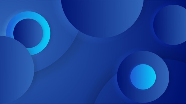 Abstract dark blue background with circle geometric shapes Vector illustration