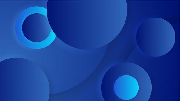 Abstract dark blue background with circle geometric shapes Vector illustration