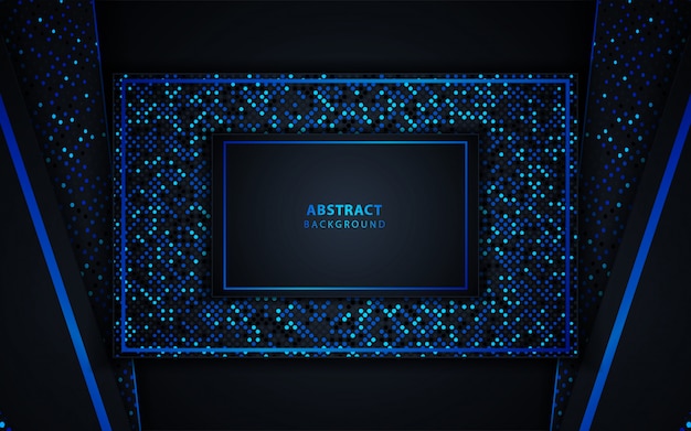 Abstract dark blue background with glitter decoration