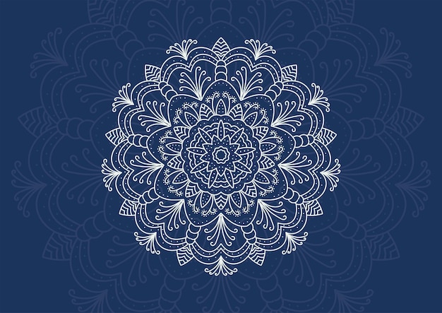 abstract dark blue background with mandala ornament