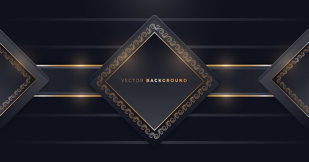 Vector abstract dark blue and gold background design01