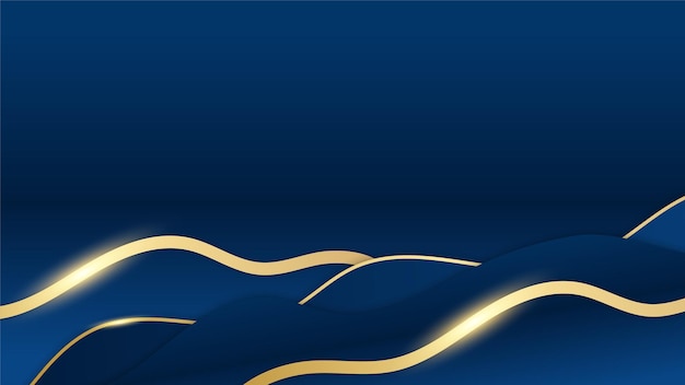 Abstract dark blue and gold luxury background