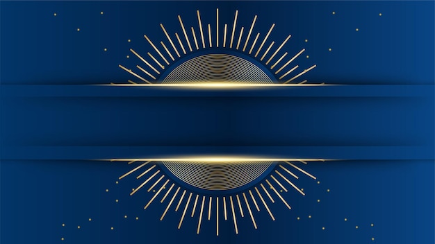 Abstract dark blue and gold luxury background