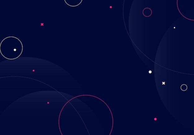 Abstract dark blue gradient circles background. Vector illustration.