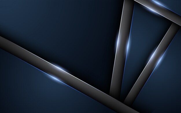 Abstract dark blue and gray overlap layers background with shiny light.
