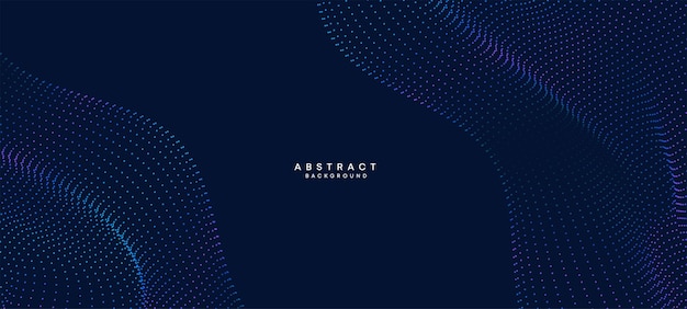 abstract Dark blue green purple gradient flowing dot waving particle geometric technology background