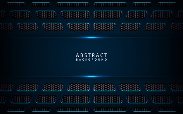 Abstract dark blue metallic technology background