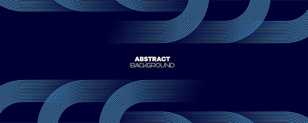 Abstract Dark Blue Waving circles lines Technology Banner Background Navy Blue lines geometric shape