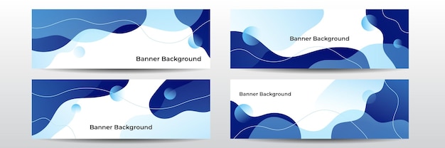 Abstract dark blue wide background illustration with wave element decoration