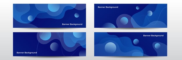 Abstract dark blue wide background illustration with wave element decoration