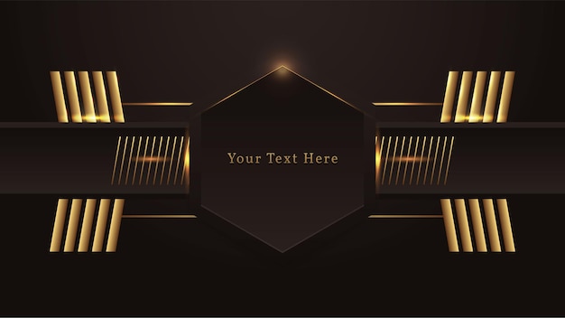 Vector abstract dark brown and gold background with copy space