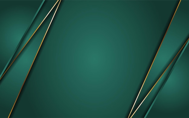 Vector abstract dark green background combined with line gold