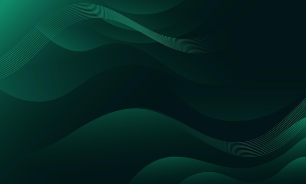 Abstract Dark Green Background with Wavy Shapes suitable for website flyers posters