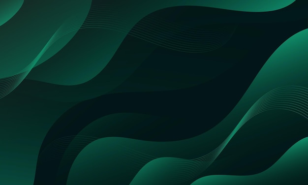 Vector abstract dark green background with wavy shapes suitable for website flyers posters