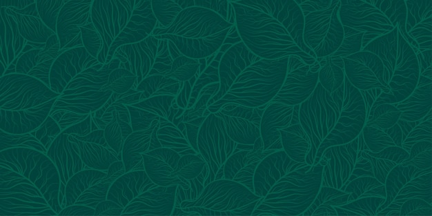 abstract dark green leaf floral pattern vector background illustration