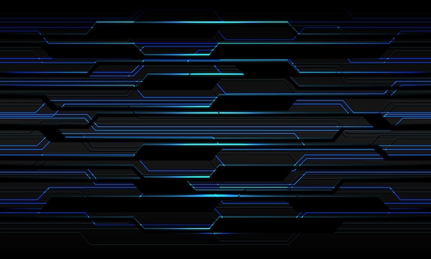 Abstract dark grey metal blue light black circuit cyber modern future technology background vector