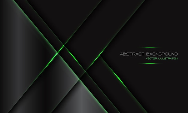 Vector abstract dark grey metallic geometric green light line slash with blank space design modern luxury futuristic technology background