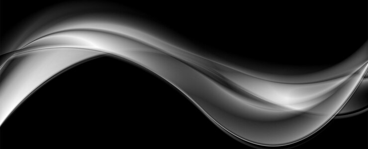 Vector abstract dark grey smooth glossy waves background