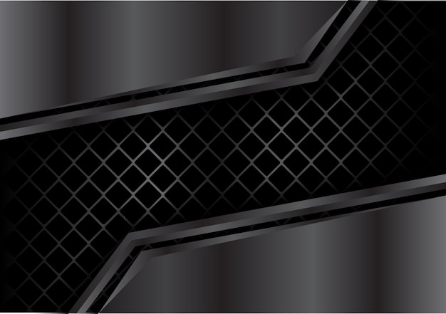 正方形のメッシュの背景に抽象的な暗い金属板。