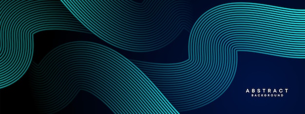 abstract dark navy blue waving circles lines technology background blue gradient lines background