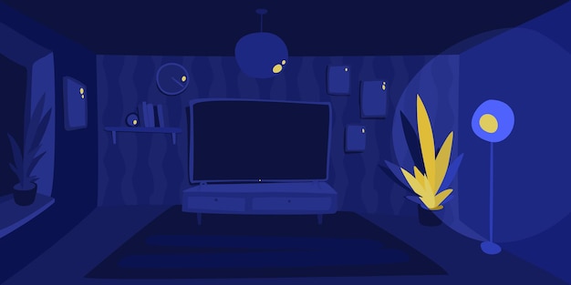 abstract dark night geometric room space vector illustration background art