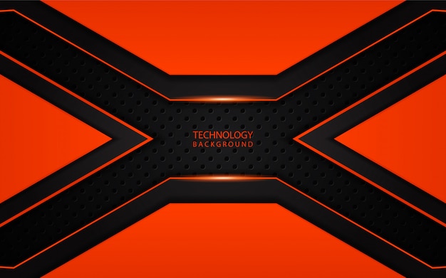 Abstract dark orange technology background