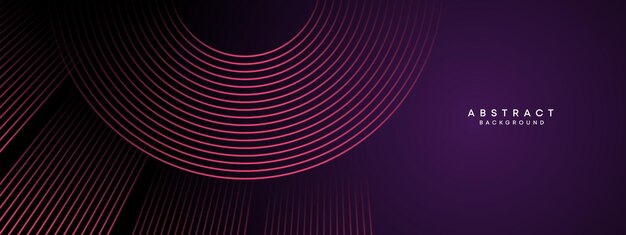 Abstract Dark Purple and Pink Waving circles lines Technology Background gradient with glowing lines shiny geometric shape and diagonal for brochure cover poster banner website header