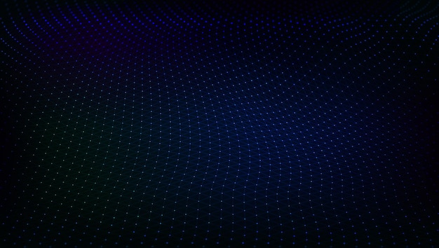 Abstract dark techno low poly space dots and lines