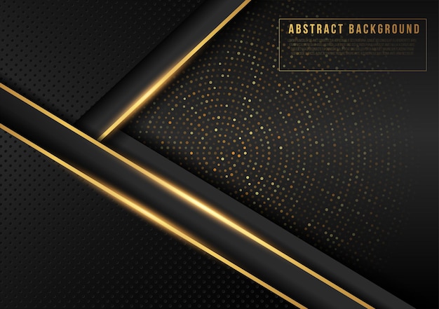 Vector abstract dark with shiny gold dots pattern metal background for business and wallpaper purpose
