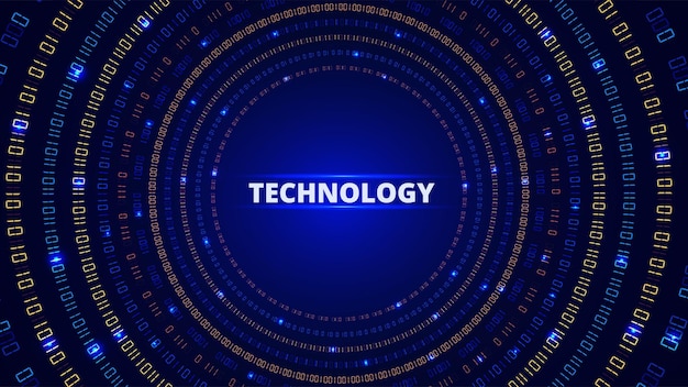 abstract data background security technology big geometric wave cyber engineering zero and one coding symbols circulars number matrix binary code backdrop vector modern wallpaper