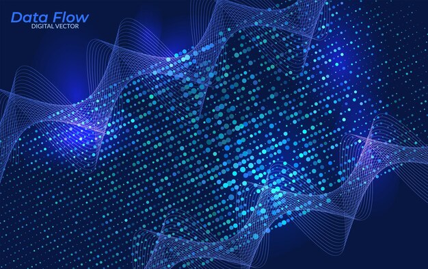 Abstract Data Flow Background Futuristic Digital Stream of Information and Binary Connections Representing Big Data Neural Networks and Artificial Intelligence Technology Concept Design