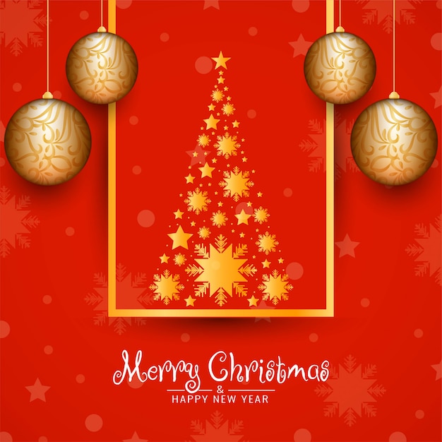 Abstract decorative merry christmas red background